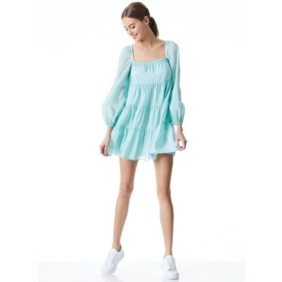 Alice + Olivia Blue Mini Tunic Dress Size Large - Picture 1 of 10